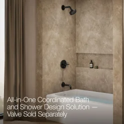 Rite-Temp® bath and shower trim kit with push-button diverter and cross handle, without showerhead^Kohler