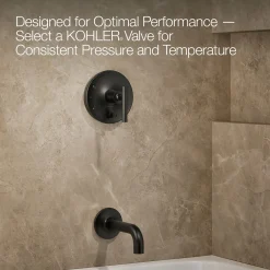 Rite-Temp® bath and shower trim kit with push-button diverter and lever handle, without showerhead^Kohler Hot