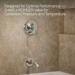 Rite-Temp® bath and shower trim kit with push-button diverter and lever handle, without showerhead^Kohler Hot
