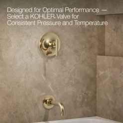 Rite-Temp® bath and shower trim kit with push-button diverter and lever handle, without showerhead^Kohler Hot
