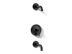 Rite-Temp® bath and shower trim kit with push-button diverter and lever handle, without showerhead^Kohler Hot