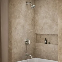 Rite-Temp® bath and shower trim kit with push-button diverter and lever handle, without showerhead^Kohler Hot