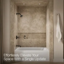 Rite-Temp® bath and shower trim kit with push-button diverter and lever handle, without showerhead^Kohler Hot
