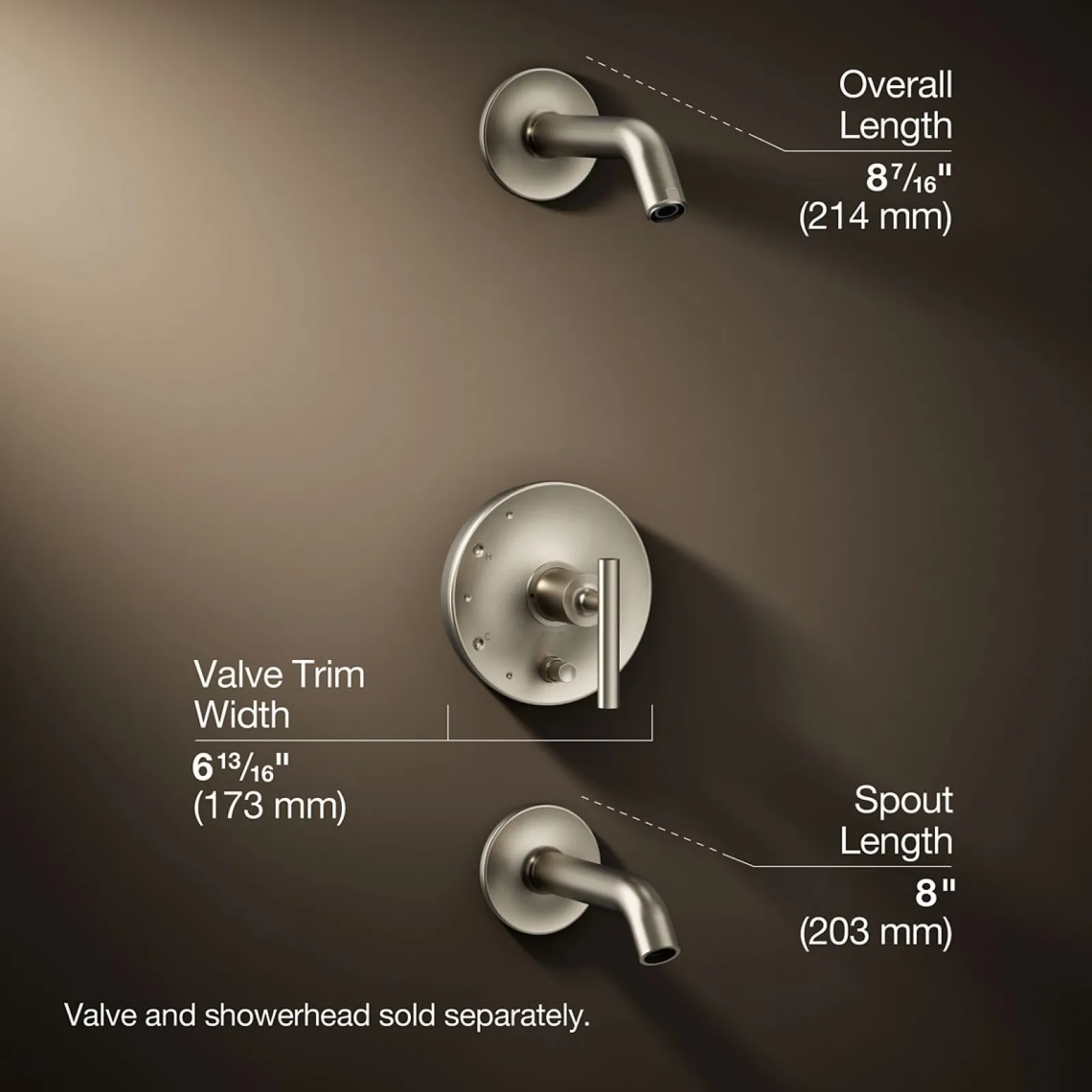 Rite-Temp® bath and shower trim kit with push-button diverter and lever handle, without showerhead^Kohler Online