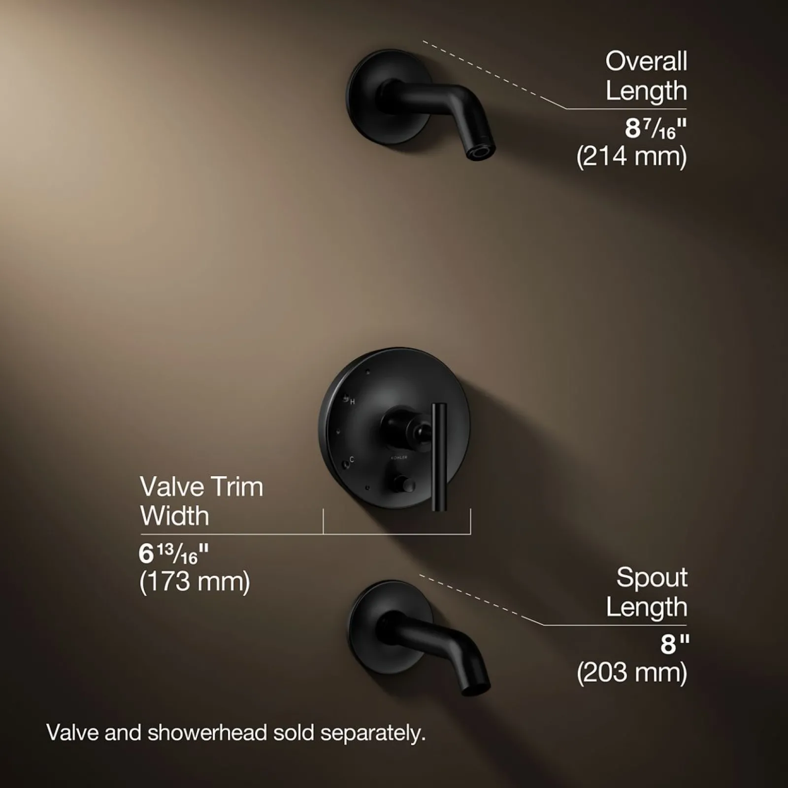 Rite-Temp® bath and shower trim kit with push-button diverter and lever handle, without showerhead^Kohler Online