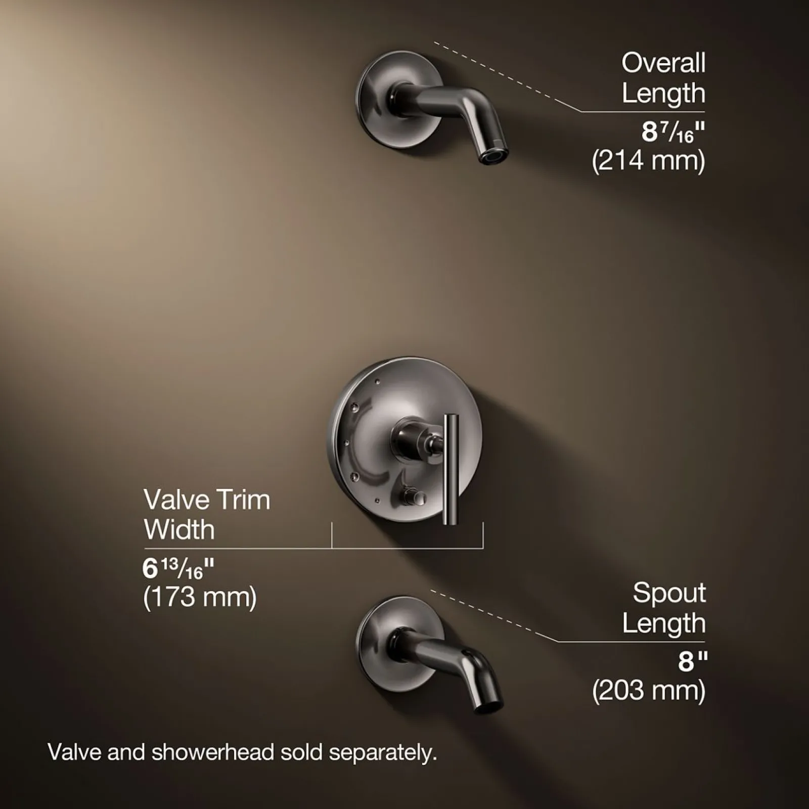 Rite-Temp® bath and shower trim kit with push-button diverter and lever handle, without showerhead^Kohler Online