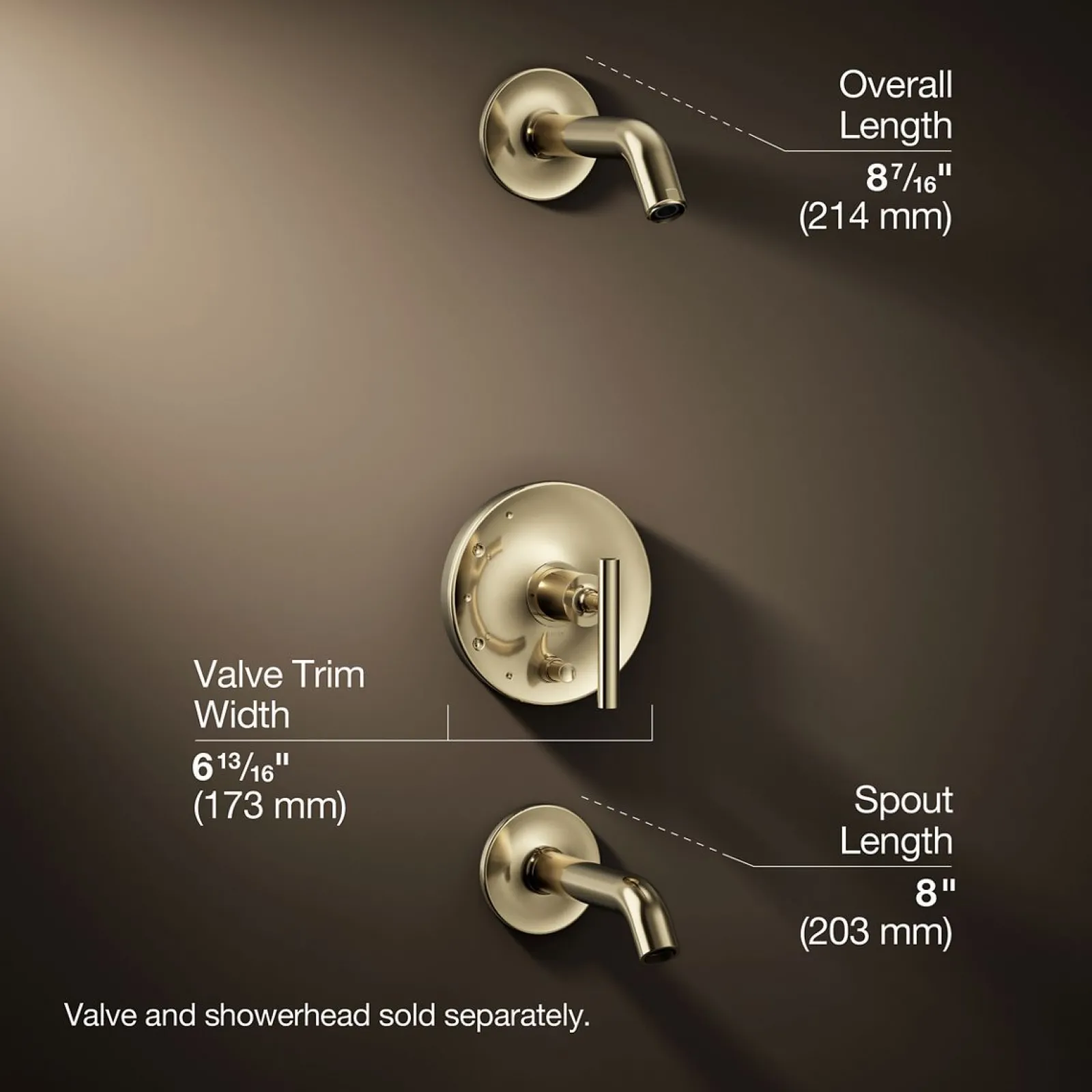 Rite-Temp® bath and shower trim kit with push-button diverter and lever handle, without showerhead^Kohler Online