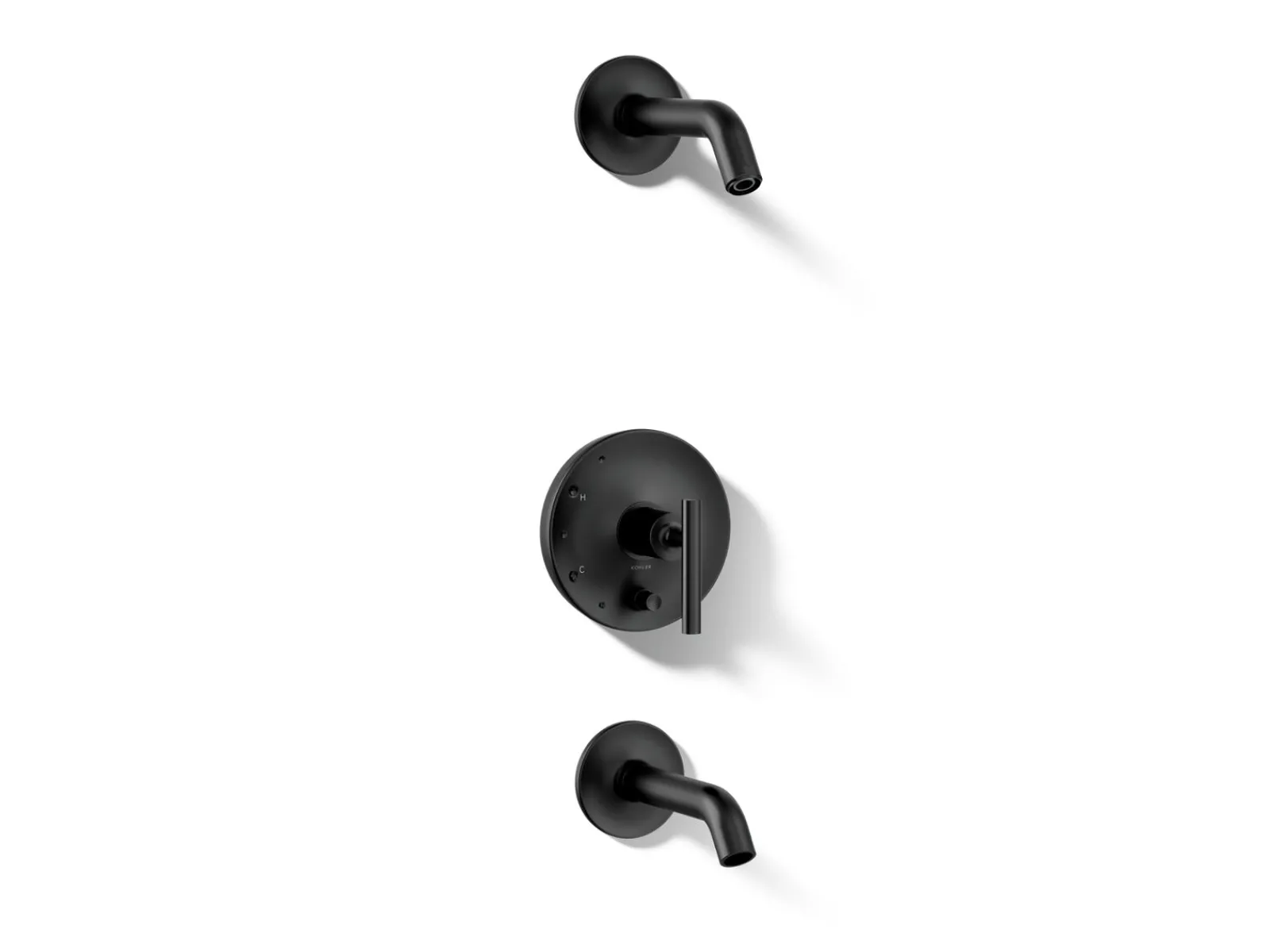 Rite-Temp® bath and shower trim kit with push-button diverter and lever handle, without showerhead^Kohler Online