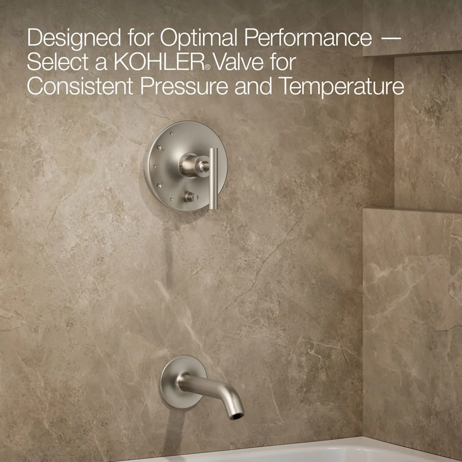 Rite-Temp® bath and shower trim kit with push-button diverter and lever handle, without showerhead^Kohler Online