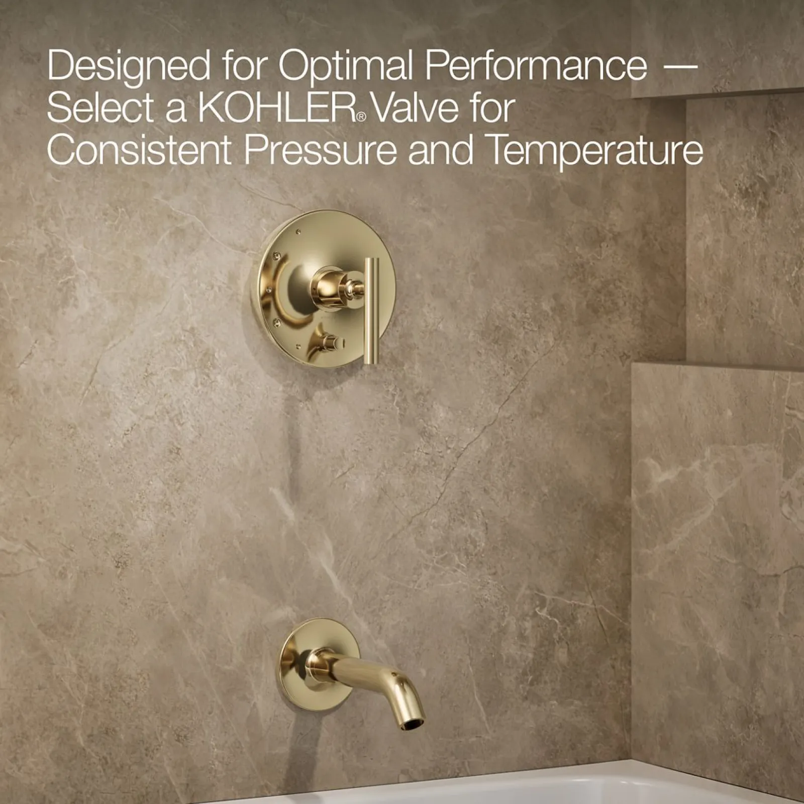 Rite-Temp® bath and shower trim kit with push-button diverter and lever handle, without showerhead^Kohler Online