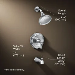 Rite-Temp® bath and shower trim kit, 1.75 gpm, slip-fit spout^Kohler Hot