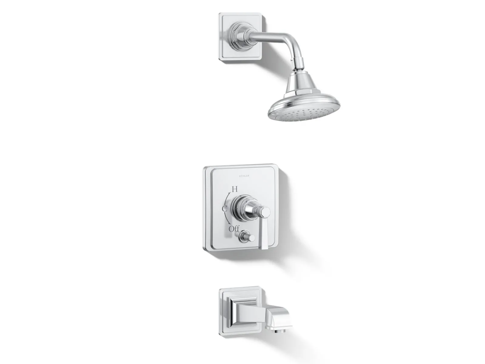 Rite-Temp® bath and shower trim kit with push-button diverter and lever handle, 2.5 gpm^Kohler Outlet