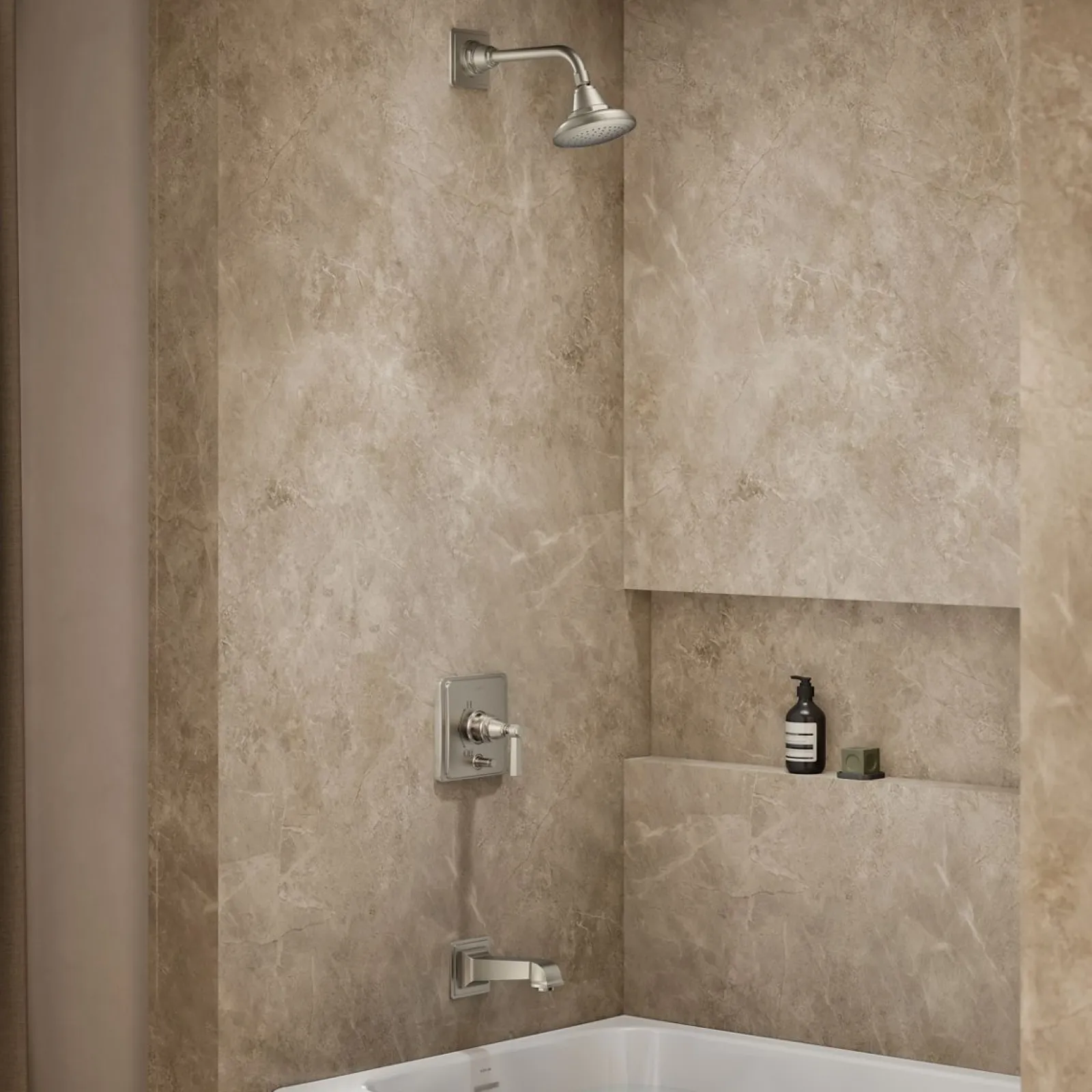 Rite-Temp® bath and shower trim kit with push-button diverter and lever handle, 2.5 gpm^Kohler Outlet