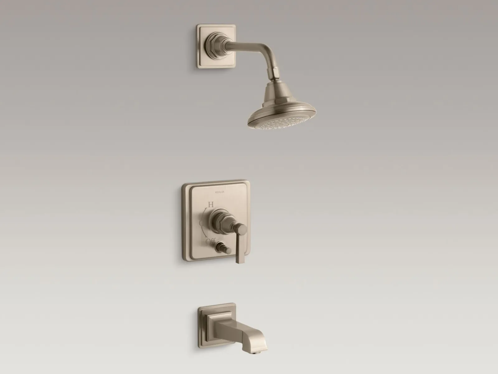 Rite-Temp® bath and shower trim kit with push-button diverter and lever handle, 2.5 gpm^Kohler Outlet