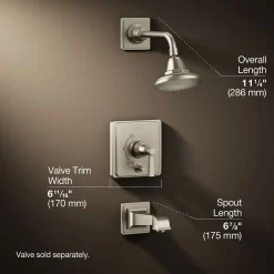 Rite-Temp® bath and shower trim kit with push-button diverter and lever handle, 2.5 gpm^Kohler Outlet