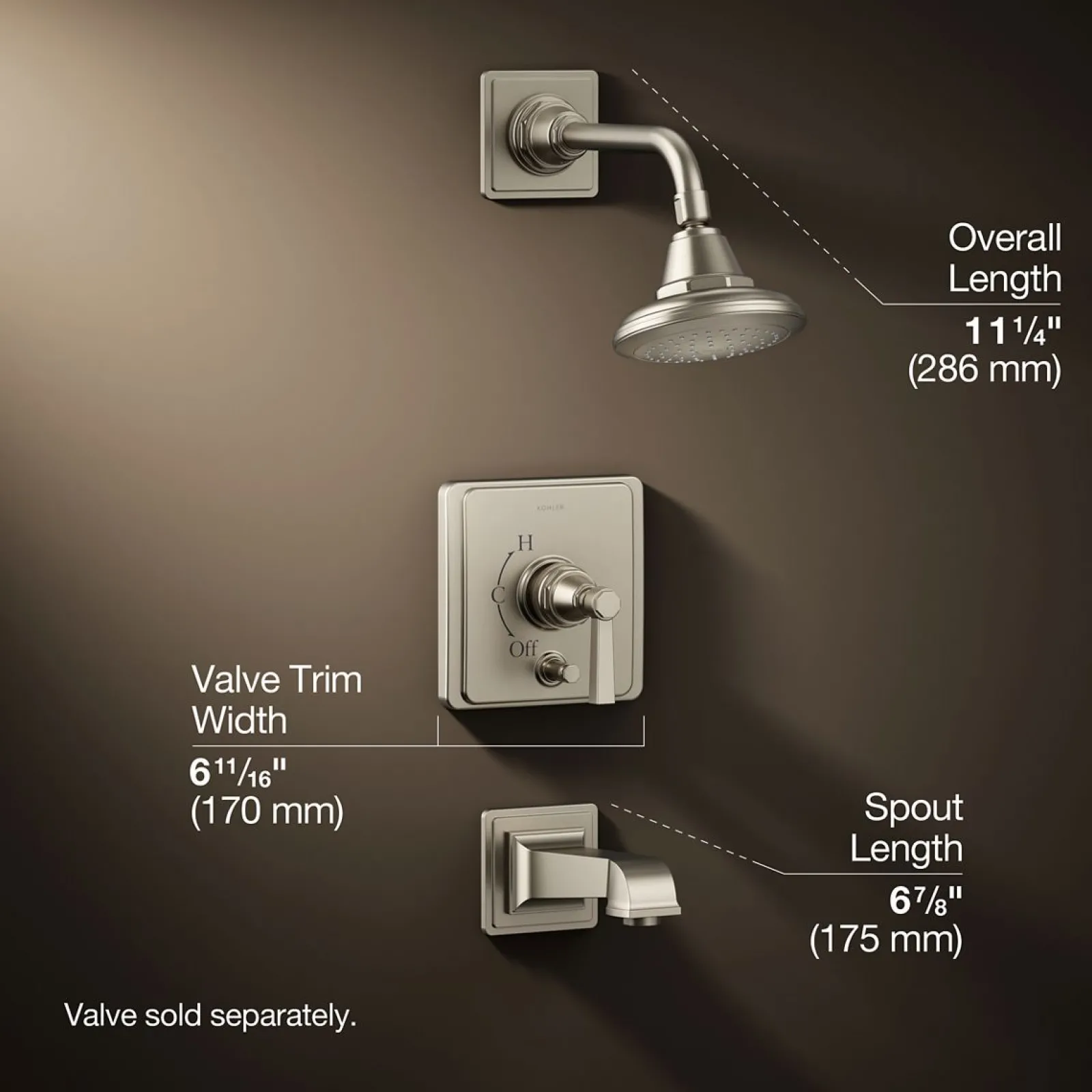 Rite-Temp® bath and shower trim kit with push-button diverter and lever handle, 2.5 gpm^Kohler Outlet