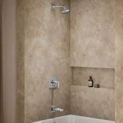 Rite-Temp® bath and shower trim kit with push-button diverter and lever handle, without showerhead^Kohler Online