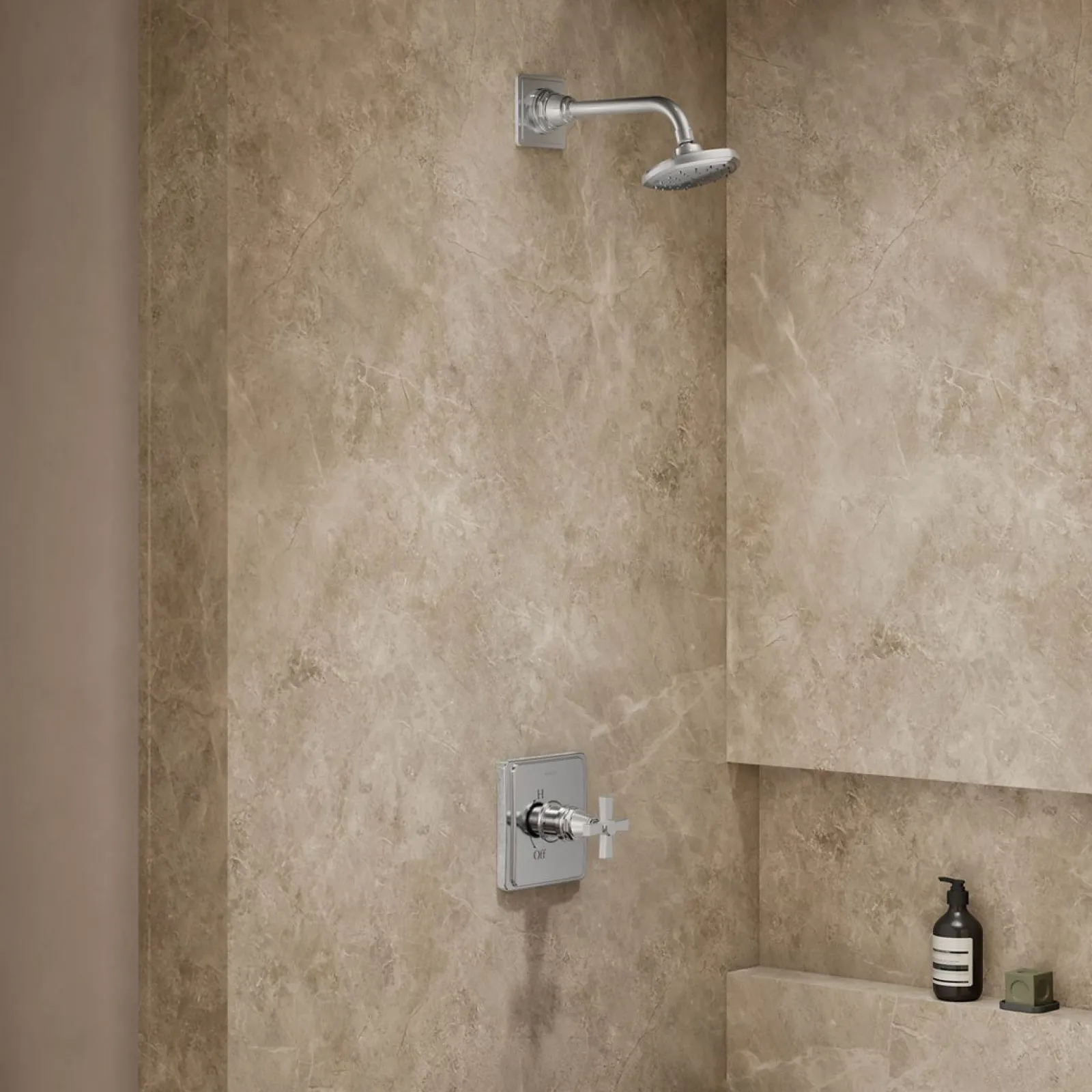 Rite-Temp® shower trim kit with cross handle, without showerhead^Kohler Outlet