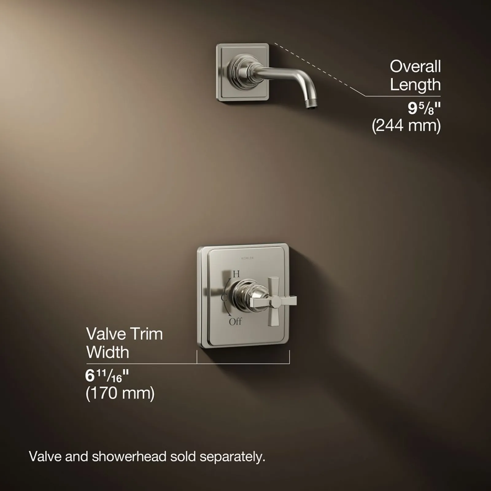 Rite-Temp® shower trim kit with cross handle, without showerhead^Kohler Outlet