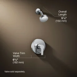 Rite-Temp® shower trim kit with push-button diverter, 2.5 gpm^Kohler