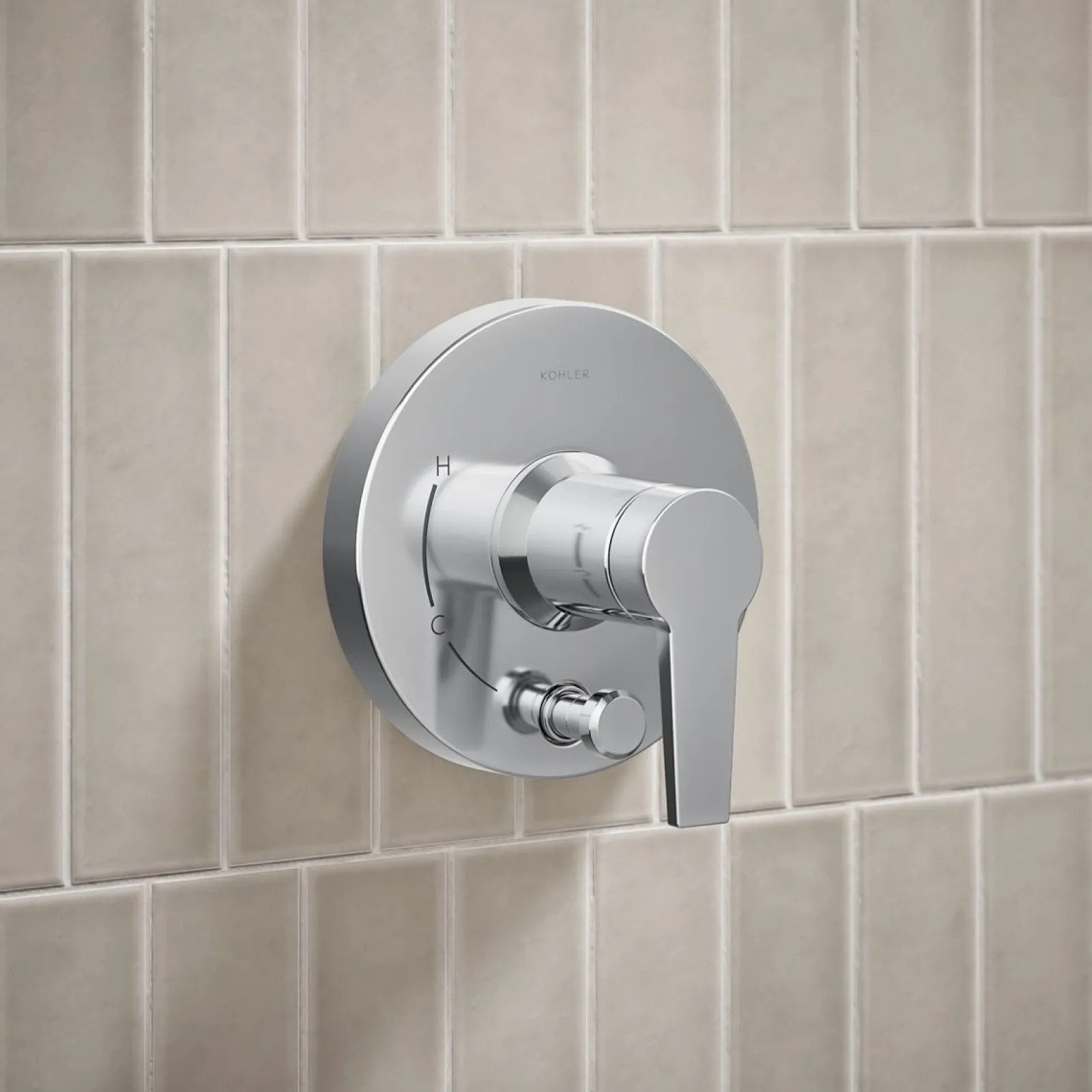 Rite-Temp® shower trim kit with push-button diverter, less showerhead^Kohler Online