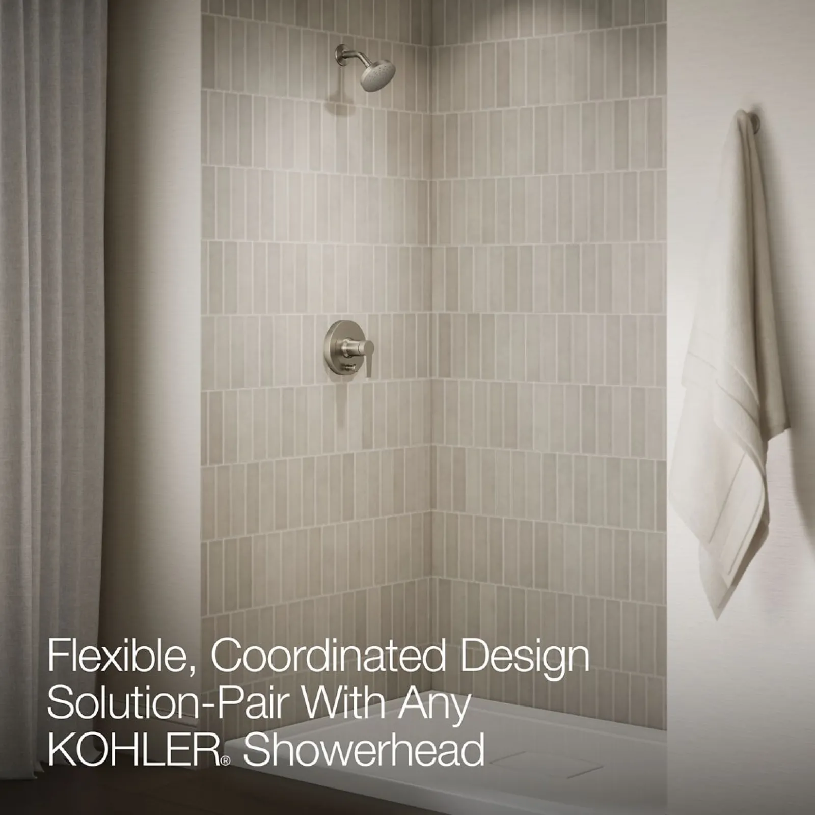 Rite-Temp® shower trim kit with push-button diverter, less showerhead^Kohler Online