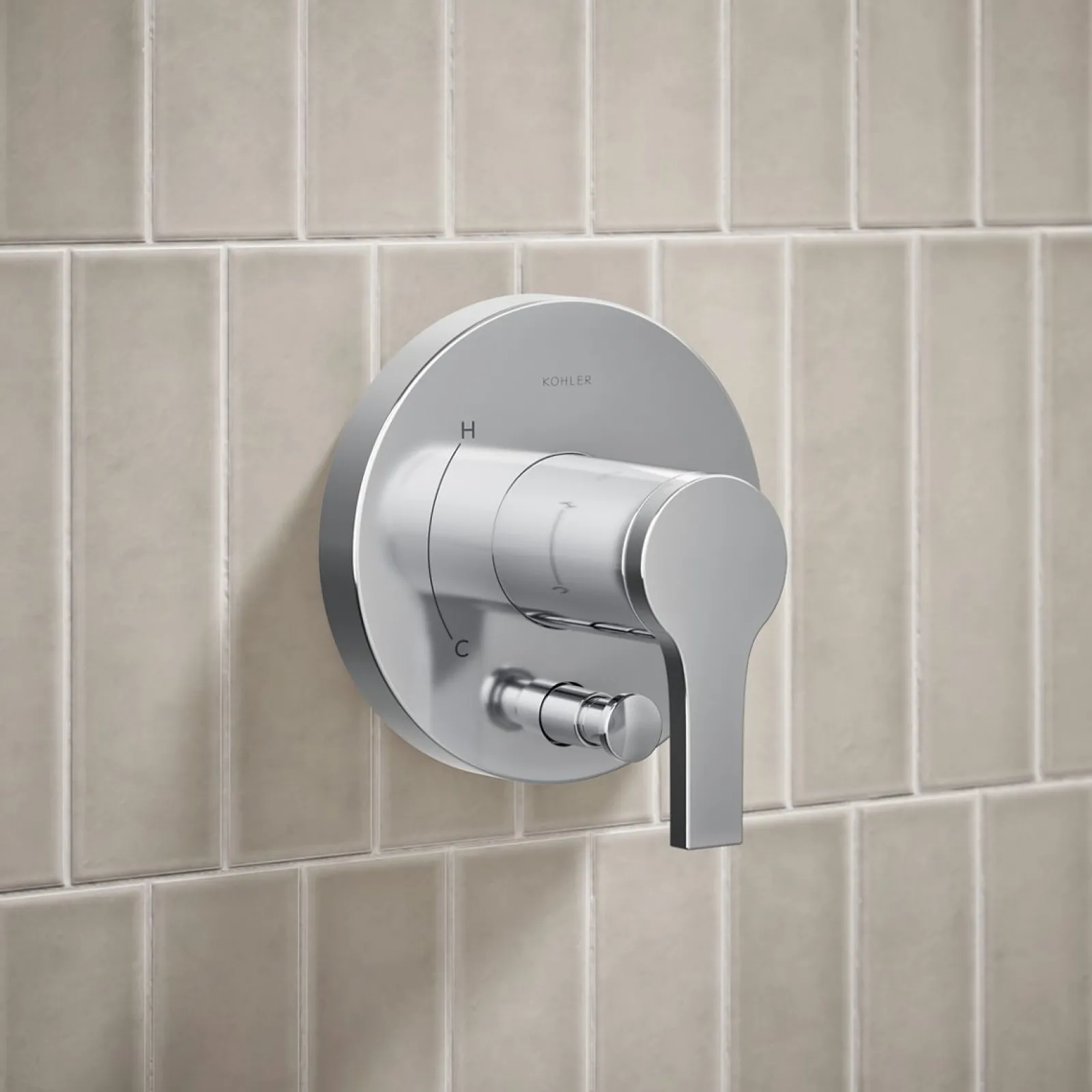 Rite-Temp® shower trim kit with push-button diverter, 2.5 gpm^Kohler New