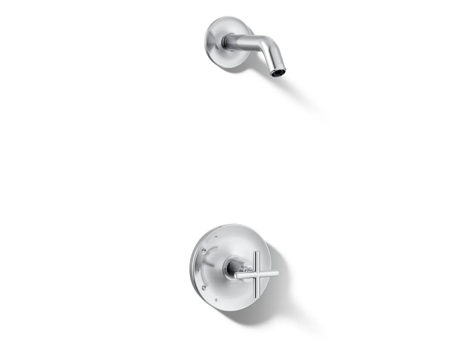 Rite-Temp® shower trim kit with cross handle, without showerhead^Kohler Hot