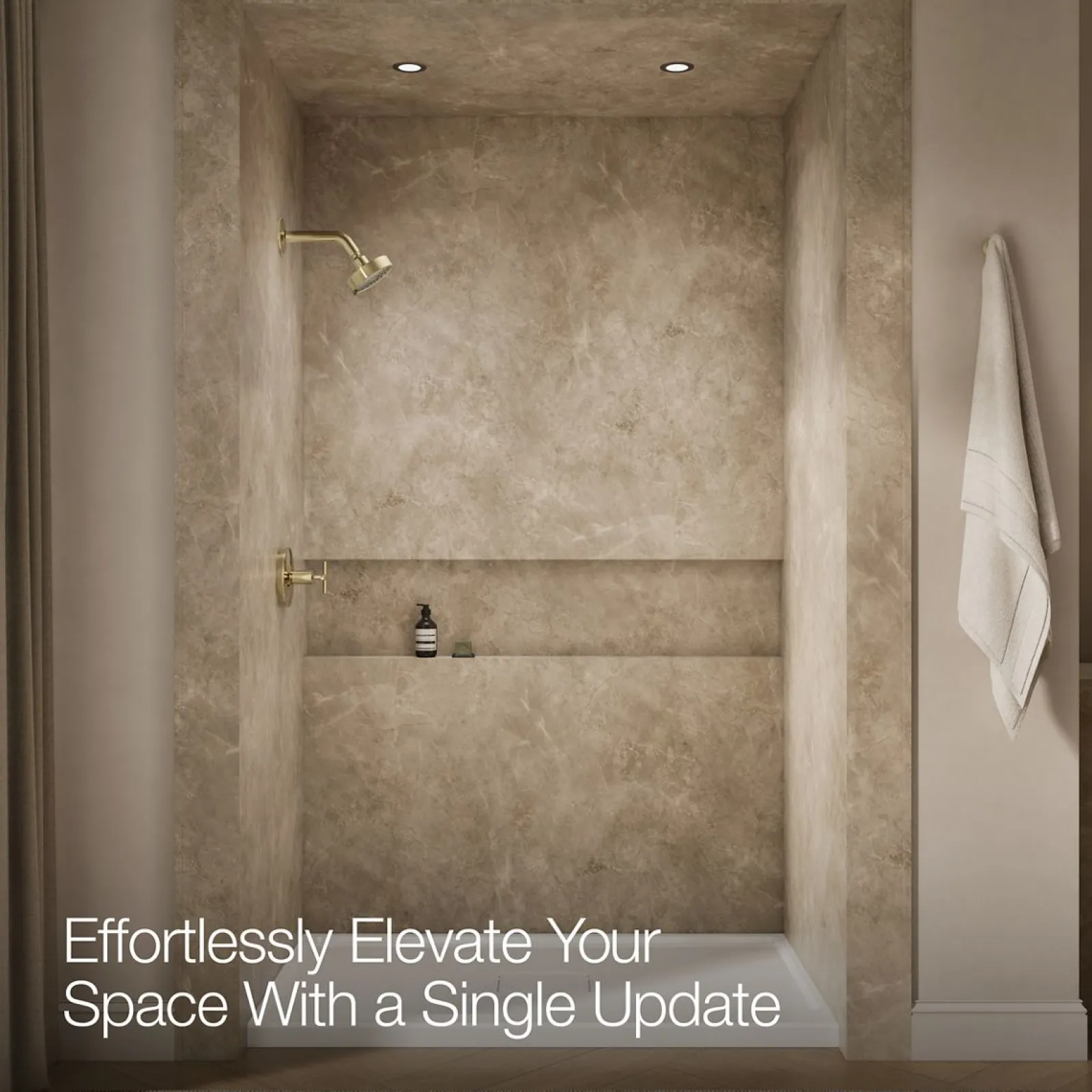 Rite-Temp® shower trim kit with cross handle, without showerhead^Kohler Hot
