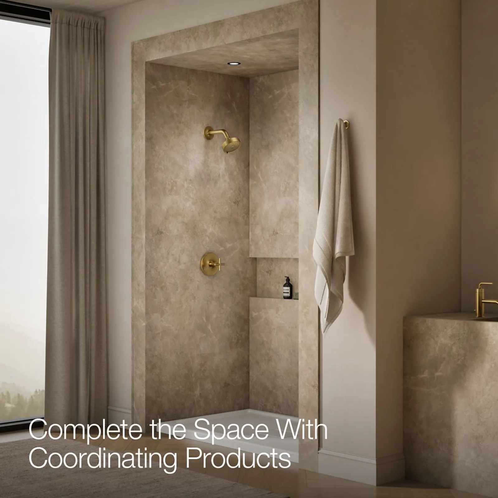 Rite-Temp® shower trim kit with cross handle, without showerhead^Kohler Hot