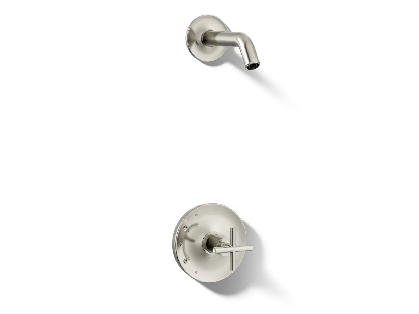 Rite-Temp® shower trim kit with cross handle, without showerhead^Kohler Hot