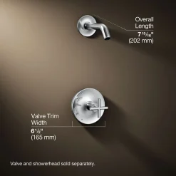 Rite-Temp® shower trim kit with cross handle, without showerhead^Kohler Hot