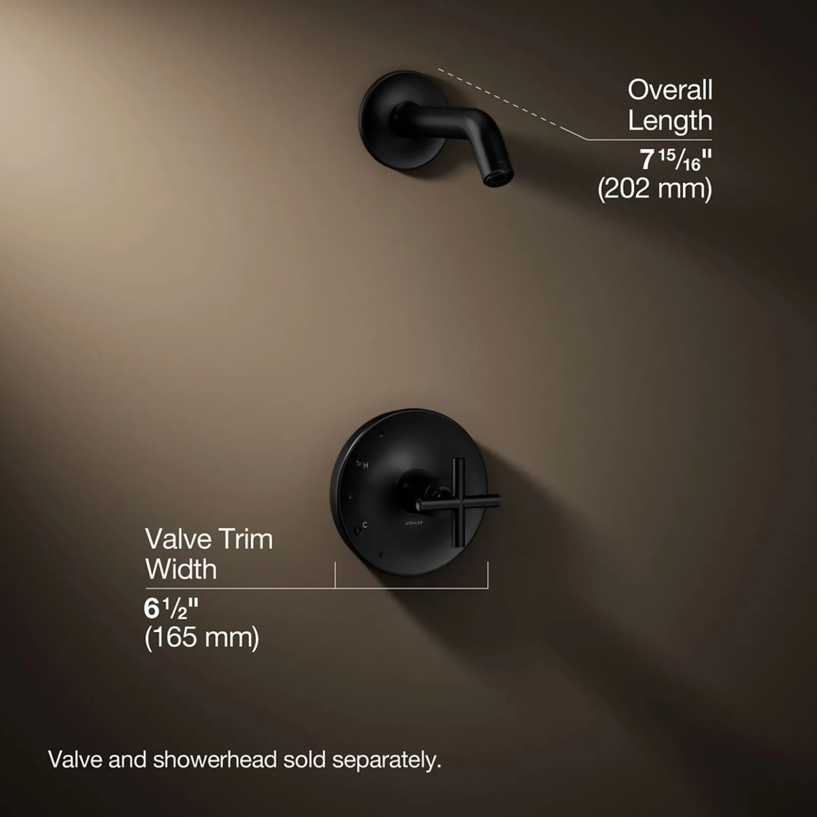 Rite-Temp® shower trim kit with cross handle, without showerhead^Kohler Hot