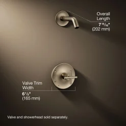 Rite-Temp® shower trim kit with cross handle, without showerhead^Kohler Hot