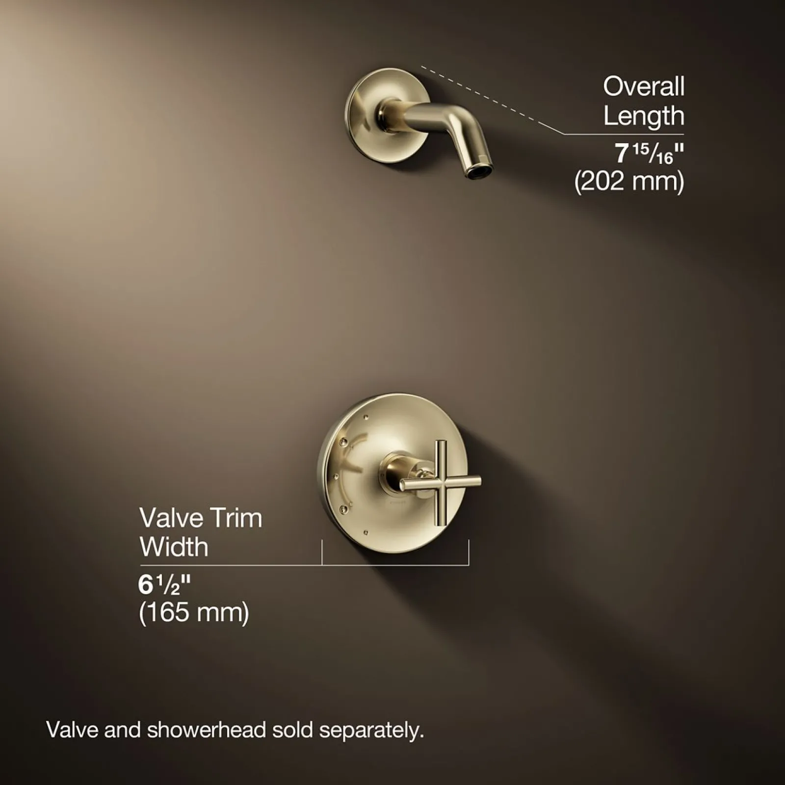 Rite-Temp® shower trim kit with cross handle, without showerhead^Kohler Hot