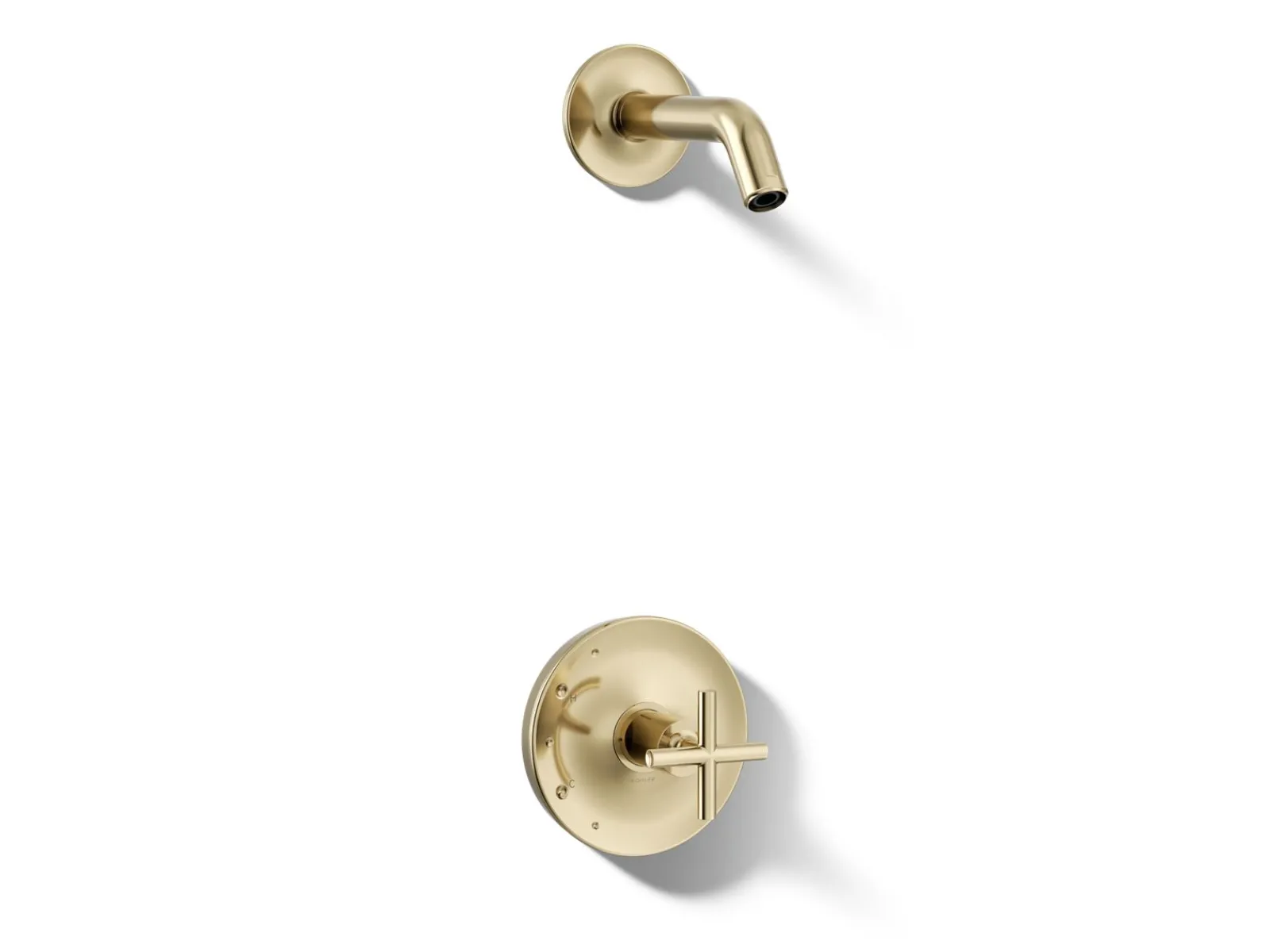 Rite-Temp® shower trim kit with cross handle, without showerhead^Kohler Hot