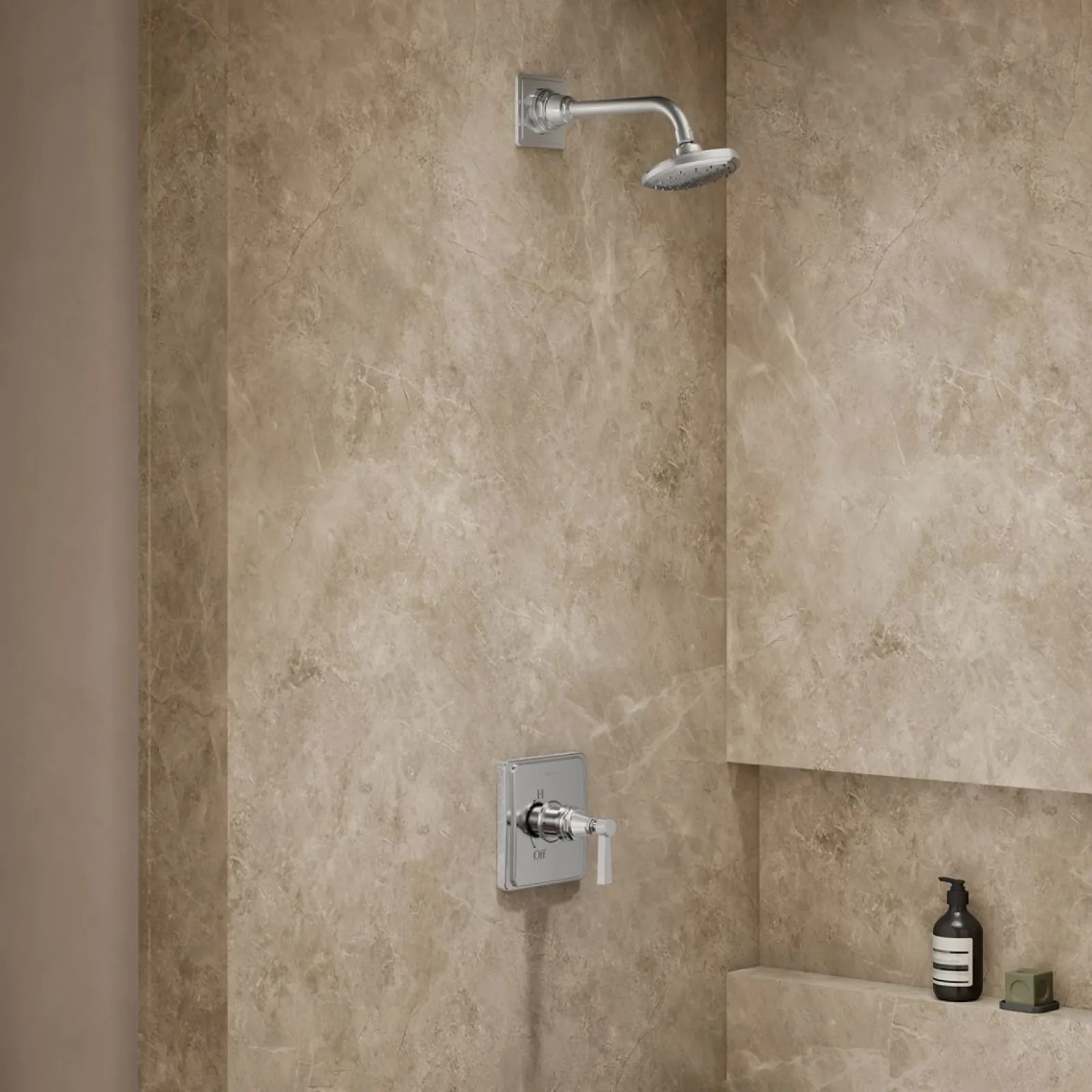 Rite-Temp® shower trim kit with lever handle, without showerhead^Kohler Hot