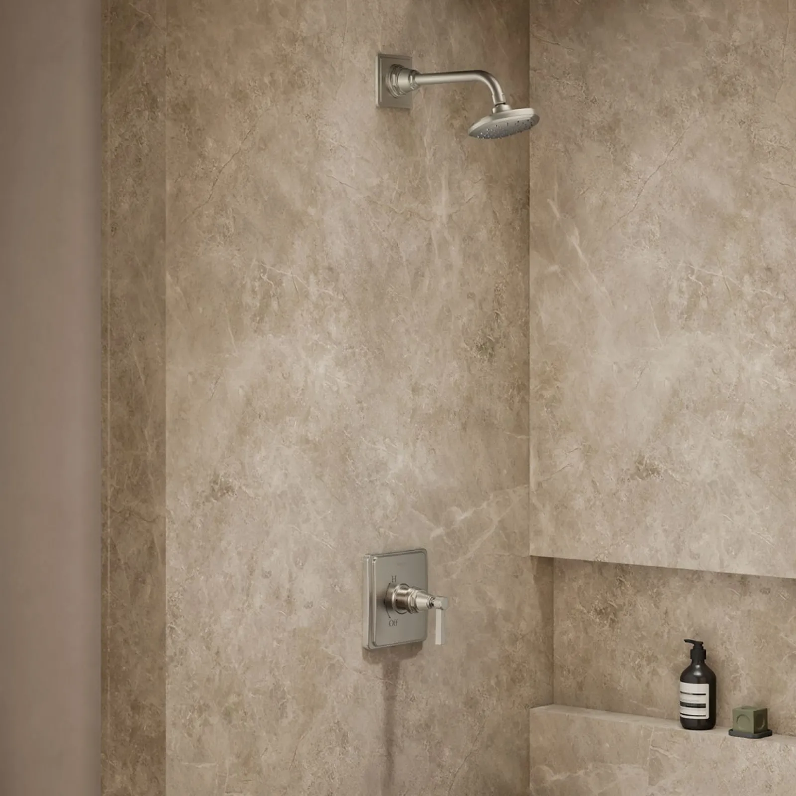 Rite-Temp® shower trim kit with lever handle, without showerhead^Kohler Hot