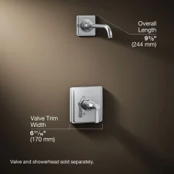 Rite-Temp® shower trim kit with lever handle, without showerhead^Kohler Hot