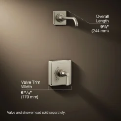 Rite-Temp® shower trim kit with lever handle, without showerhead^Kohler Hot