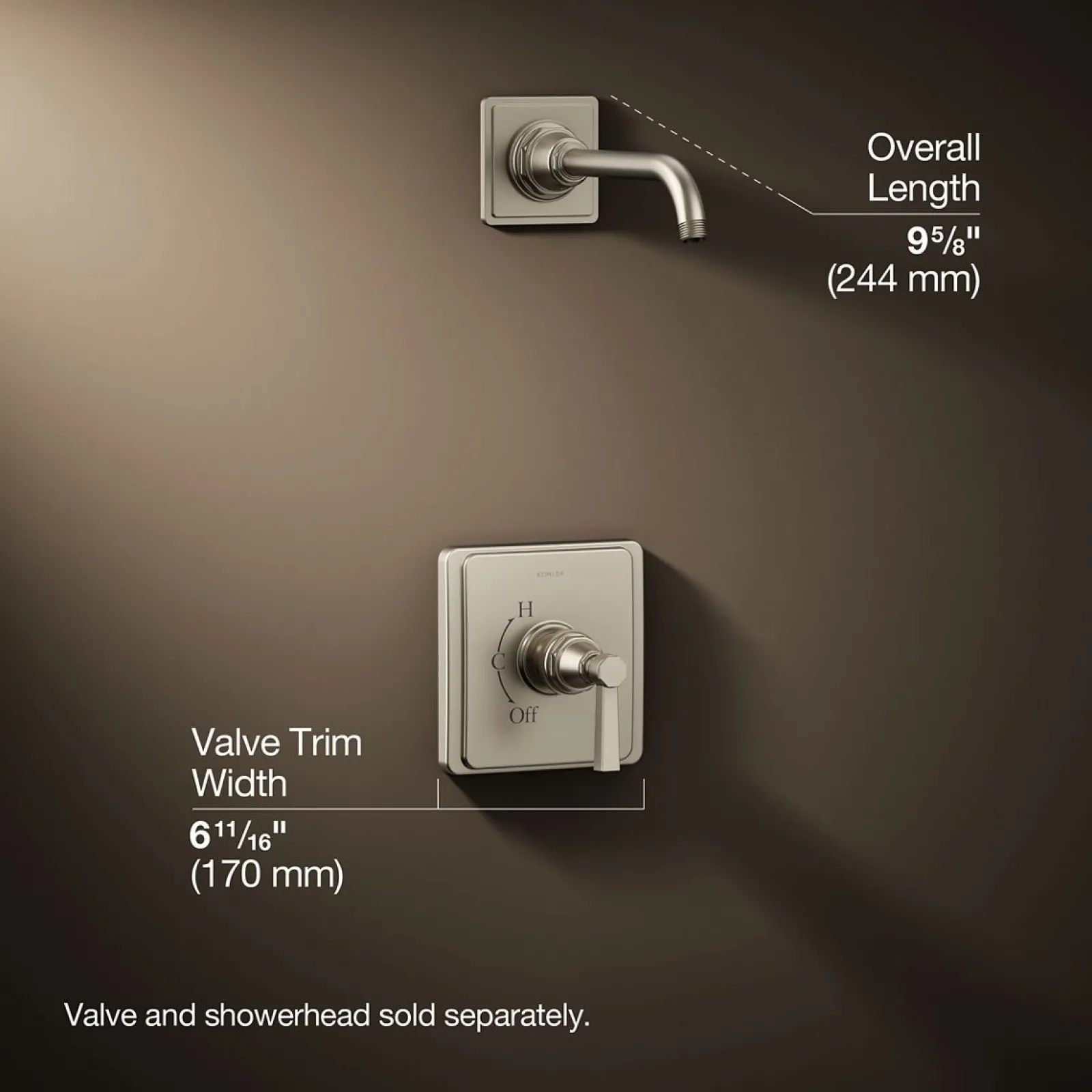 Rite-Temp® shower trim kit with lever handle, without showerhead^Kohler Hot
