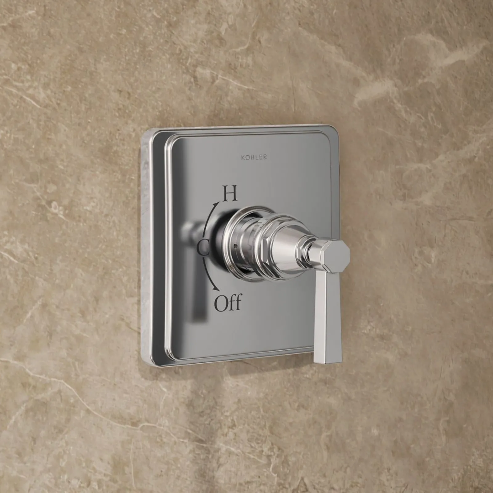 Rite-Temp® shower trim kit with lever handle, without showerhead^Kohler Hot
