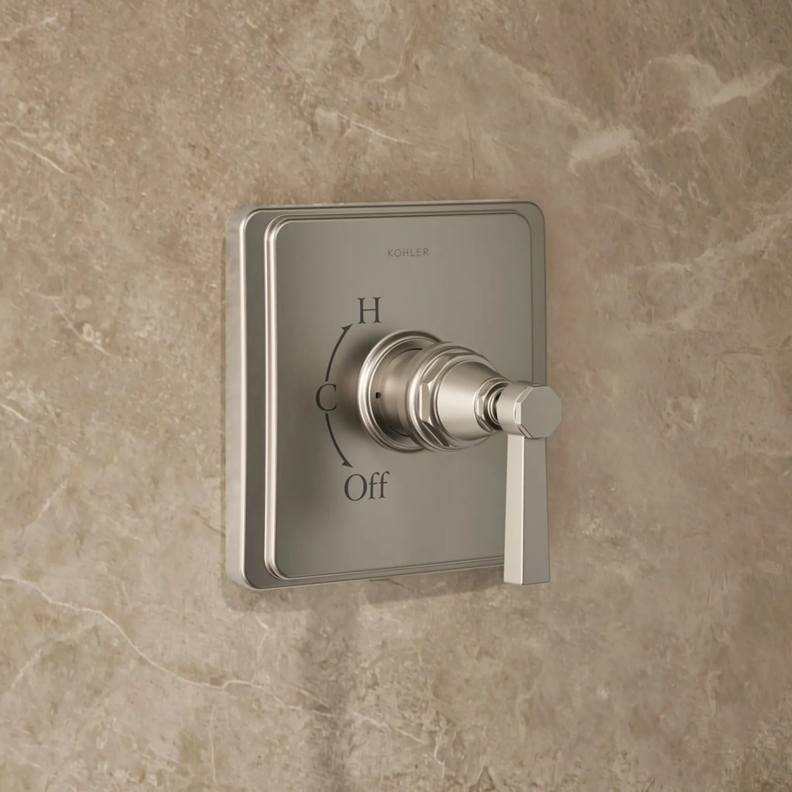 Rite-Temp® shower trim kit with lever handle, without showerhead^Kohler Hot