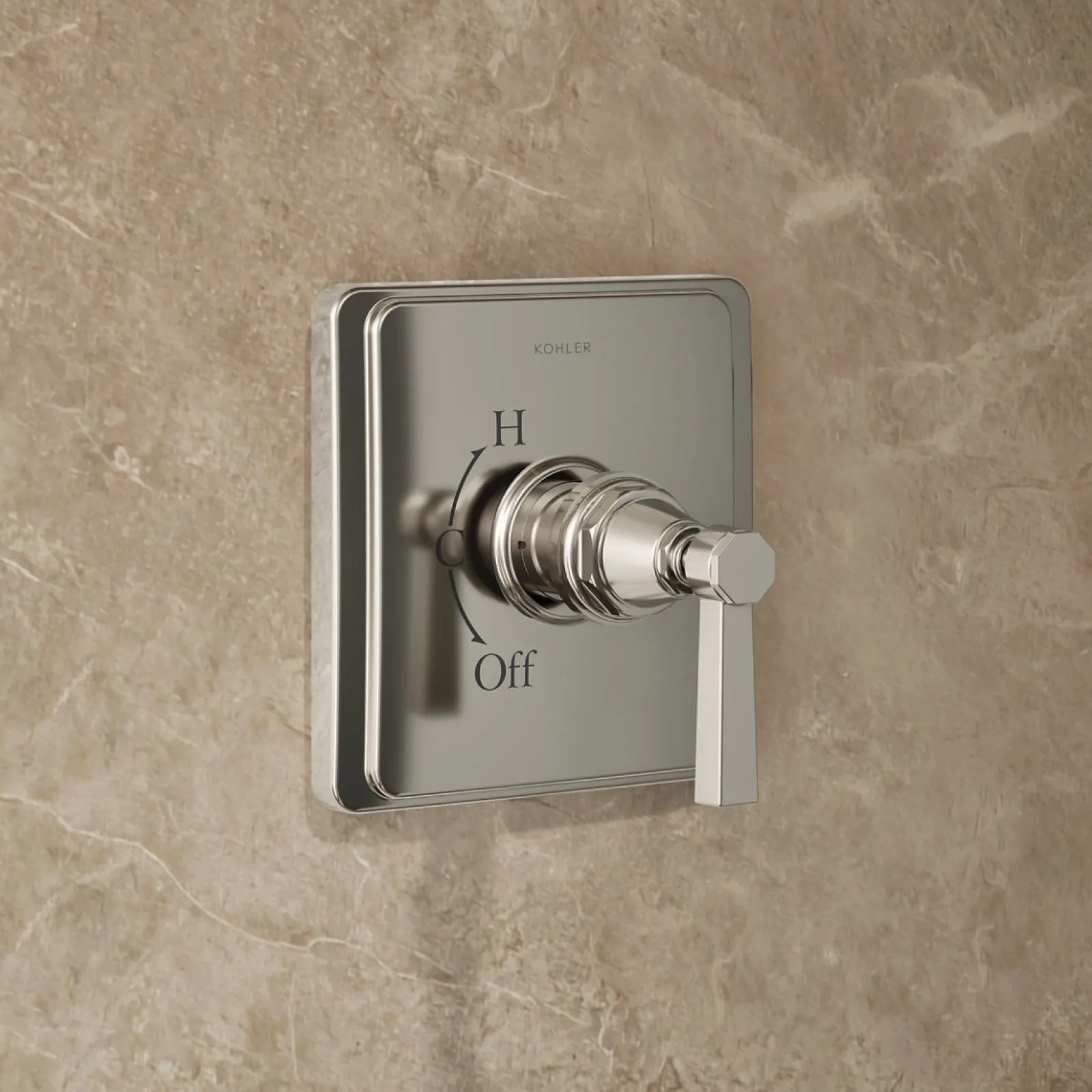 Rite-Temp® shower trim kit with lever handle, without showerhead^Kohler Hot