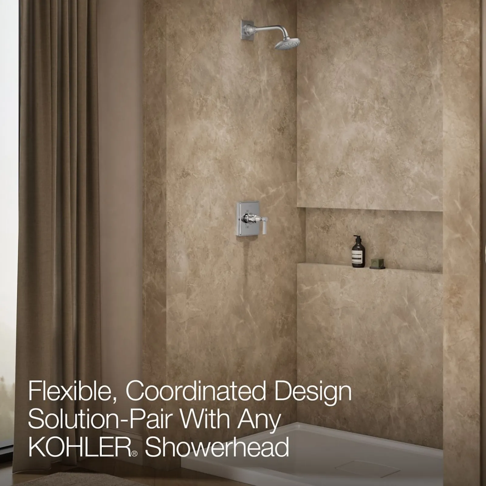 Rite-Temp® shower trim kit with lever handle, without showerhead^Kohler Hot