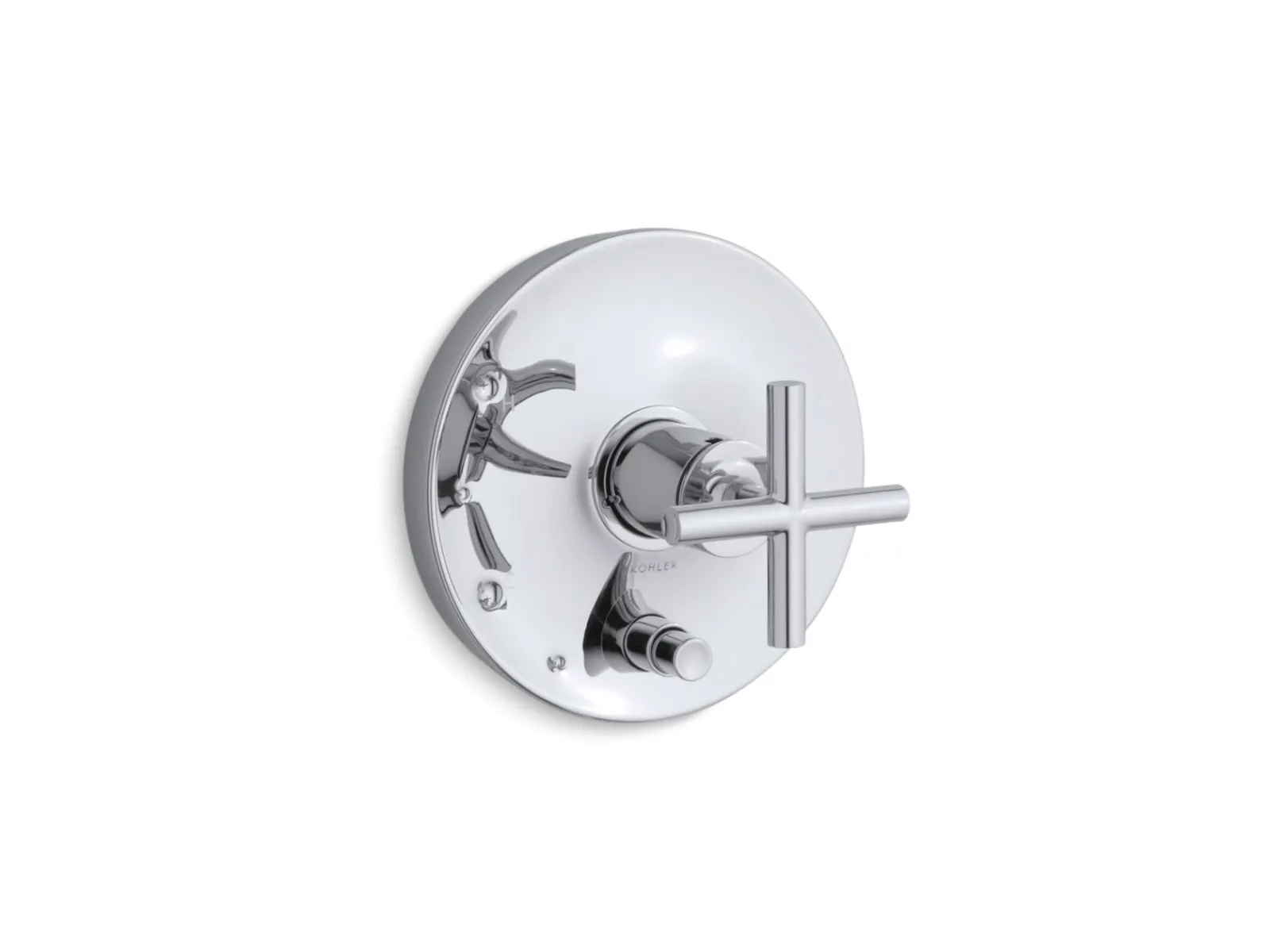 Rite-Temp® valve trim with push-button diverter and cross handle^Kohler Clearance