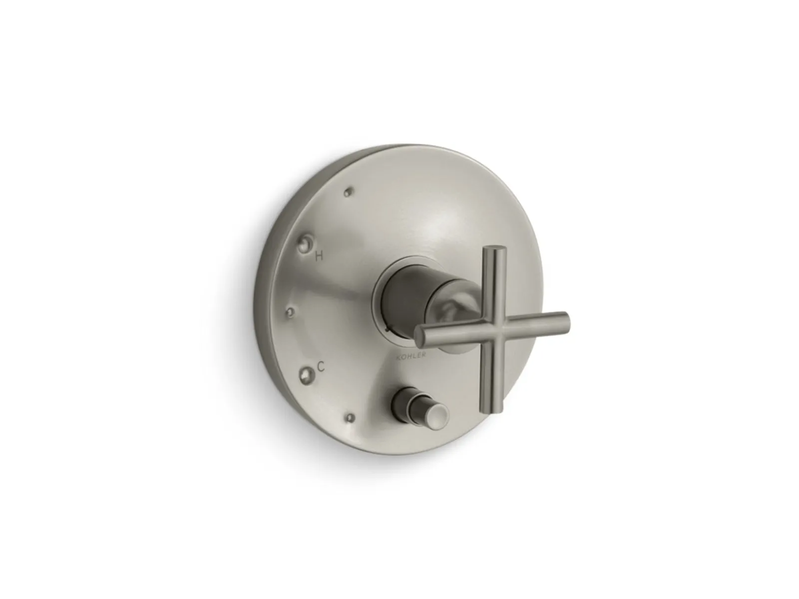 Rite-Temp® valve trim with push-button diverter and cross handle^Kohler Clearance