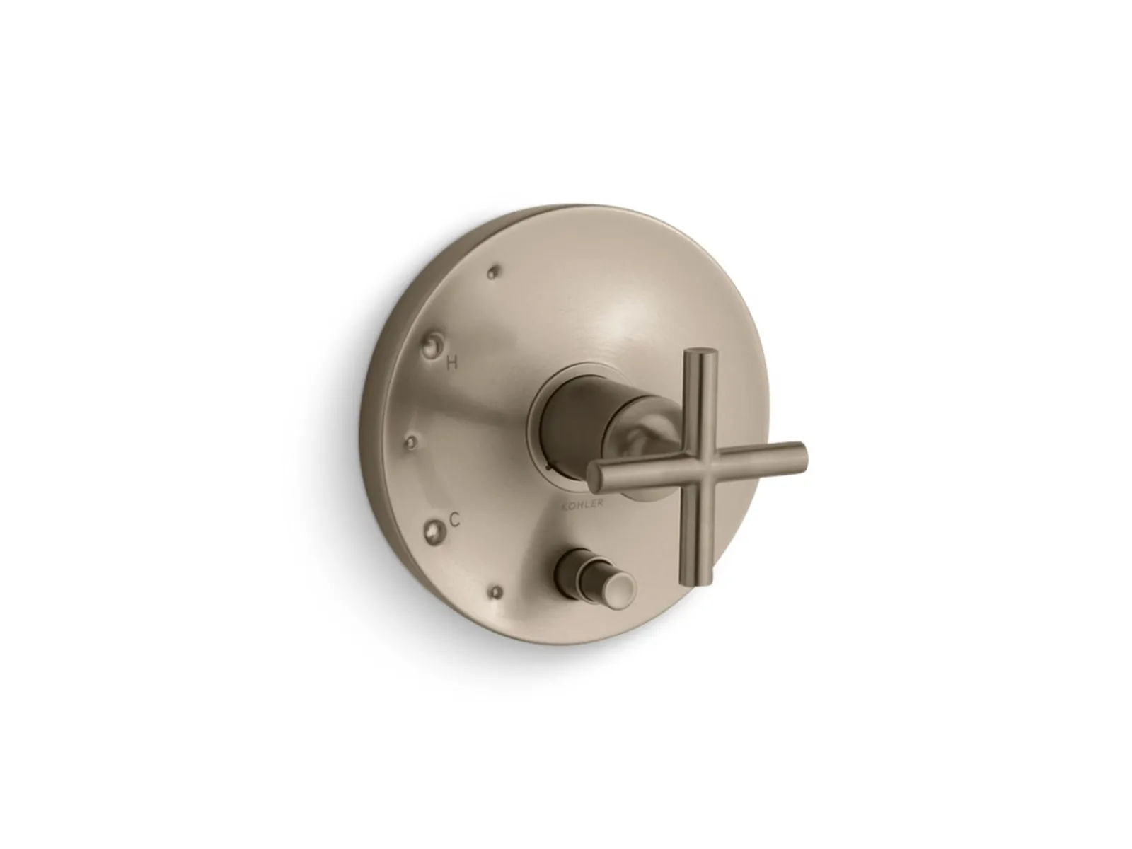 Rite-Temp® valve trim with push-button diverter and cross handle^Kohler Clearance