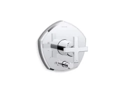 Rite-Temp® valve trim with push-button diverter and cross handle^Kohler Clearance