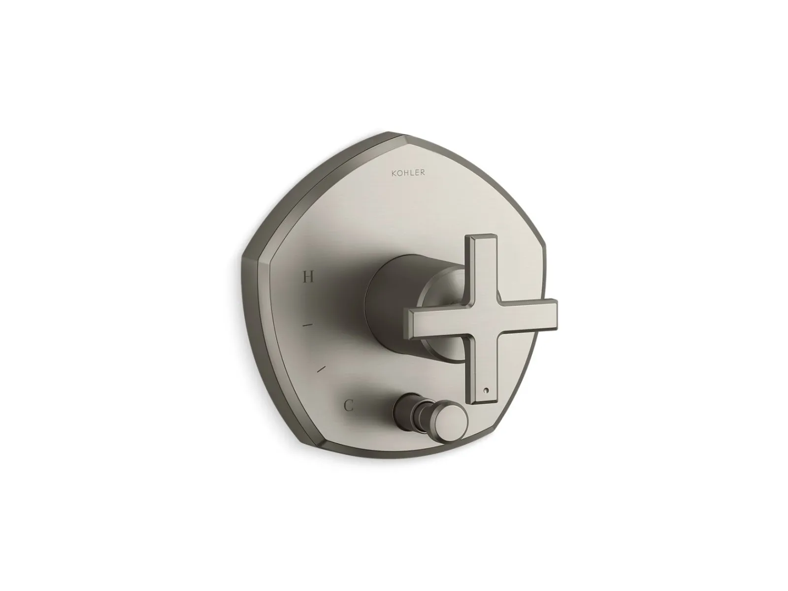 Rite-Temp® valve trim with push-button diverter and cross handle^Kohler Clearance
